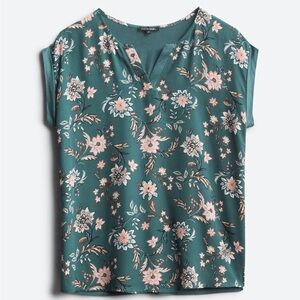 Papermoon- Stitch Fix Teal Floral Blouse sz Med